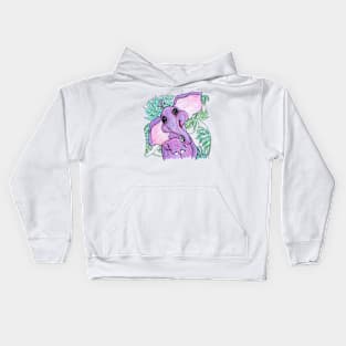 Purple cute elephant kids Kids Hoodie